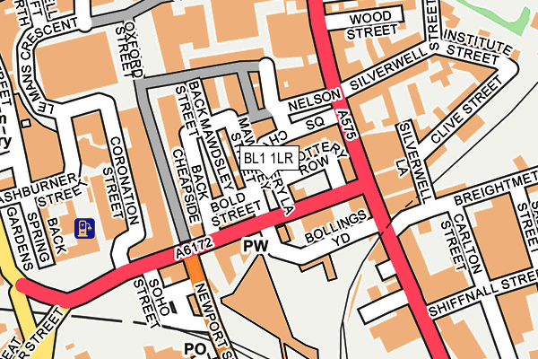 BL1 1LR map - OS OpenMap – Local (Ordnance Survey) BL1 1LR map - OS OpenMap – Local (Ordnance Survey)