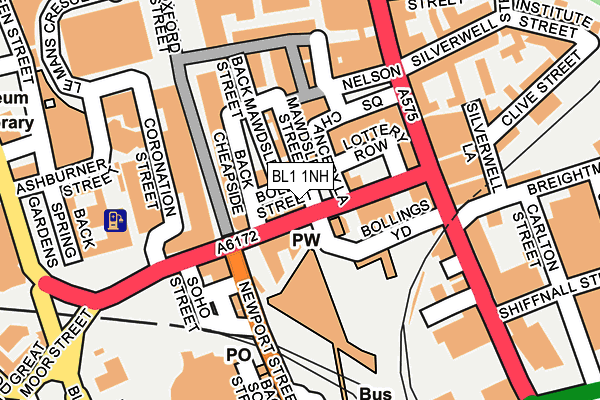 BL1 1NH map - OS OpenMap – Local (Ordnance Survey) BL1 1NH map - OS OpenMap – Local (Ordnance Survey)