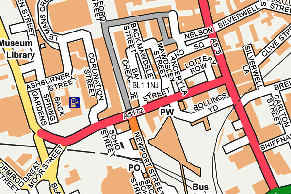 BL1 1NJ map - OS OpenMap – Local (Ordnance Survey) BL1 1NJ map - OS OpenMap – Local (Ordnance Survey)