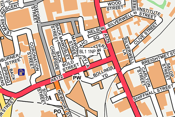 BL1 1NP map - OS OpenMap – Local (Ordnance Survey) BL1 1NP map - OS OpenMap – Local (Ordnance Survey)