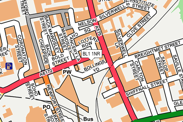 BL1 1NR map - OS OpenMap – Local (Ordnance Survey) BL1 1NR map - OS OpenMap – Local (Ordnance Survey)