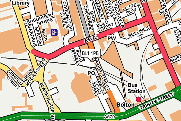 BL1 1PB map - OS OpenMap – Local (Ordnance Survey) BL1 1PB map - OS OpenMap – Local (Ordnance Survey)