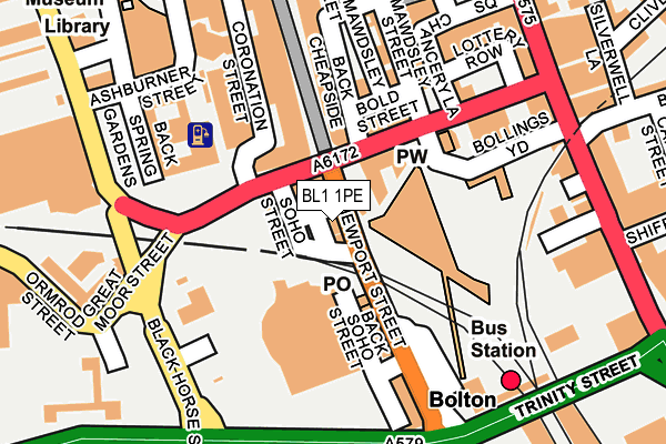 BL1 1PE map - OS OpenMap – Local (Ordnance Survey) BL1 1PE map - OS OpenMap – Local (Ordnance Survey)