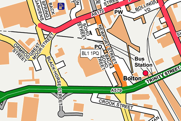 BL1 1PQ map - OS OpenMap – Local (Ordnance Survey) BL1 1PQ map - OS OpenMap – Local (Ordnance Survey)