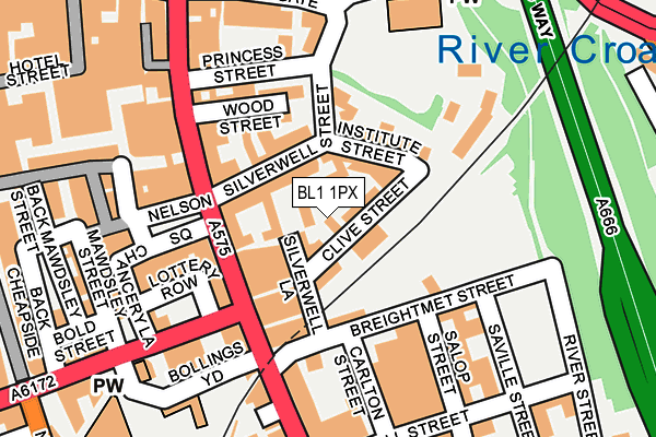 BL1 1PX map - OS OpenMap – Local (Ordnance Survey) BL1 1PX map - OS OpenMap – Local (Ordnance Survey)