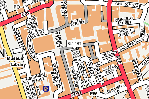 BL1 1RT map - OS OpenMap – Local (Ordnance Survey) BL1 1RT map - OS OpenMap – Local (Ordnance Survey)