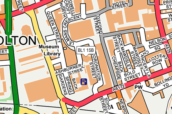 BL1 1SB map - OS OpenMap – Local (Ordnance Survey) BL1 1SB map - OS OpenMap – Local (Ordnance Survey)