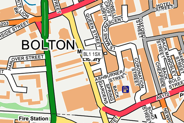BL1 1SX map - OS OpenMap – Local (Ordnance Survey) BL1 1SX map - OS OpenMap – Local (Ordnance Survey)