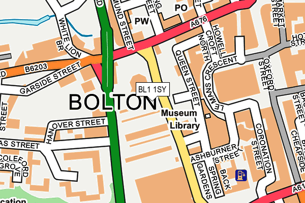BL1 1SY map - OS OpenMap – Local (Ordnance Survey) BL1 1SY map - OS OpenMap – Local (Ordnance Survey)