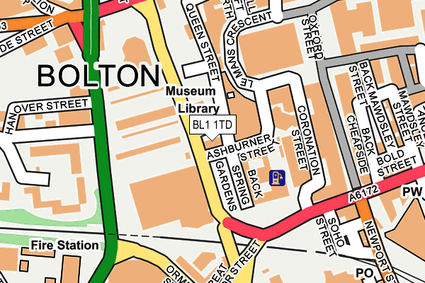 BL1 1TD map - OS OpenMap – Local (Ordnance Survey) BL1 1TD map - OS OpenMap – Local (Ordnance Survey)