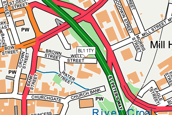 BL1 1TY map - OS OpenMap – Local (Ordnance Survey) BL1 1TY map - OS OpenMap – Local (Ordnance Survey)
