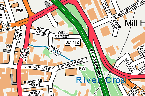 BL1 1TZ map - OS OpenMap – Local (Ordnance Survey)