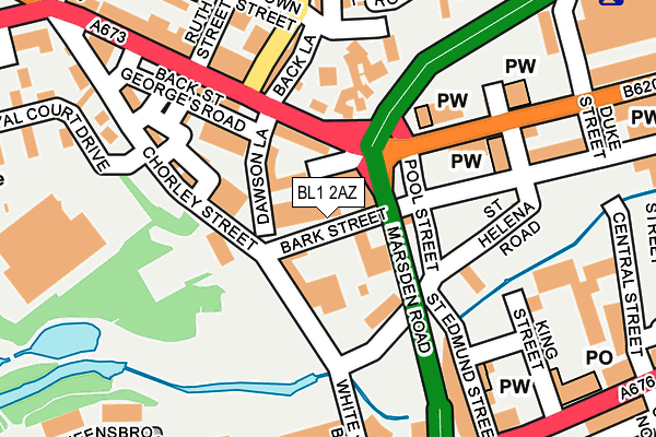 BL1 2AZ map - OS OpenMap – Local (Ordnance Survey) BL1 2AZ map - OS OpenMap – Local (Ordnance Survey)