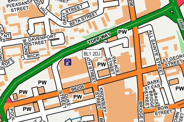 BL1 2DJ map - OS OpenMap – Local (Ordnance Survey)