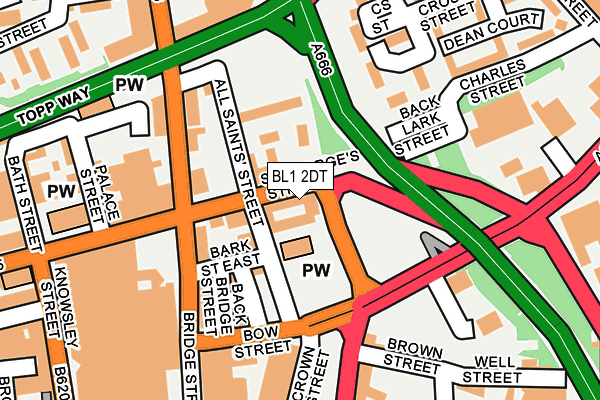 BL1 2DT map - OS OpenMap – Local (Ordnance Survey) BL1 2DT map - OS OpenMap – Local (Ordnance Survey)