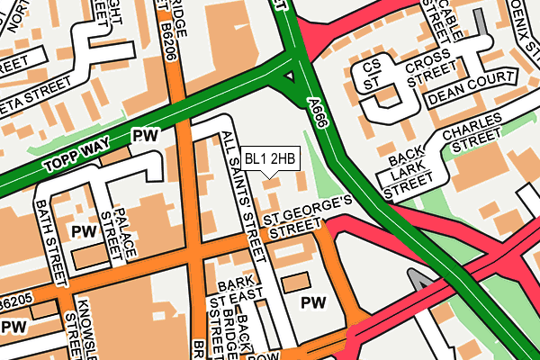 BL1 2HB map - OS OpenMap – Local (Ordnance Survey) BL1 2HB map - OS OpenMap – Local (Ordnance Survey)