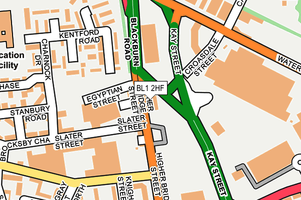 BL1 2HF map - OS OpenMap – Local (Ordnance Survey) BL1 2HF map - OS OpenMap – Local (Ordnance Survey)