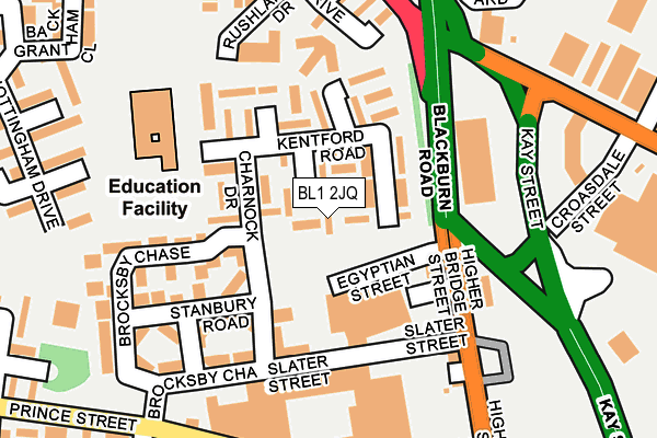 BL1 2JQ map - OS OpenMap – Local (Ordnance Survey) BL1 2JQ map - OS OpenMap – Local (Ordnance Survey)