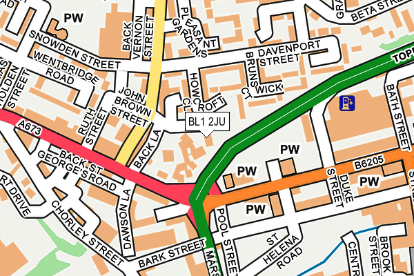 BL1 2JU map - OS OpenMap – Local (Ordnance Survey) BL1 2JU map - OS OpenMap – Local (Ordnance Survey)