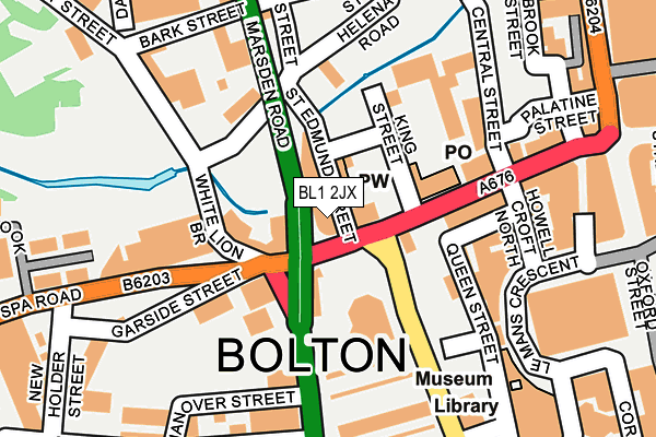 BL1 2JX map - OS OpenMap – Local (Ordnance Survey) BL1 2JX map - OS OpenMap – Local (Ordnance Survey)