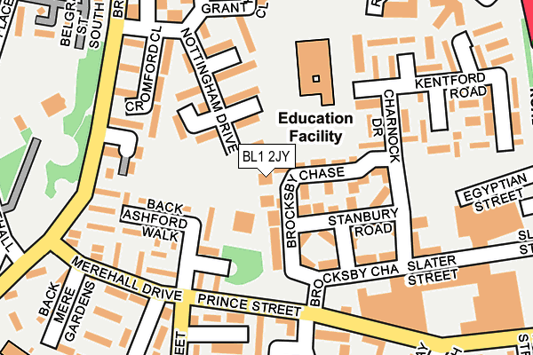 BL1 2JY map - OS OpenMap – Local (Ordnance Survey) BL1 2JY map - OS OpenMap – Local (Ordnance Survey)