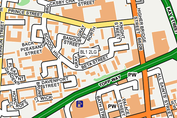 BL1 2LG map - OS OpenMap – Local (Ordnance Survey) BL1 2LG map - OS OpenMap – Local (Ordnance Survey)