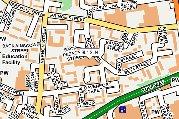BL1 2LN map - OS OpenMap – Local (Ordnance Survey) BL1 2LN map - OS OpenMap – Local (Ordnance Survey)
