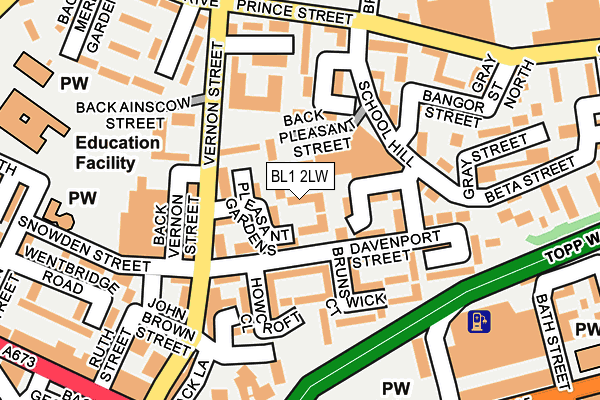 BL1 2LW map - OS OpenMap – Local (Ordnance Survey) BL1 2LW map - OS OpenMap – Local (Ordnance Survey)