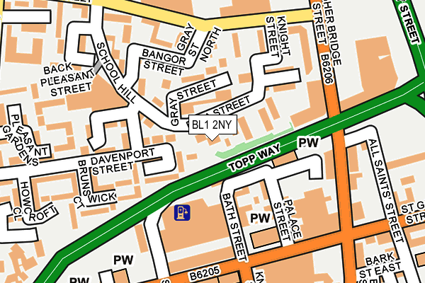BL1 2NY map - OS OpenMap – Local (Ordnance Survey) BL1 2NY map - OS OpenMap – Local (Ordnance Survey)