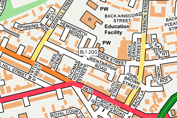 BL1 2QG map - OS OpenMap – Local (Ordnance Survey) BL1 2QG map - OS OpenMap – Local (Ordnance Survey)