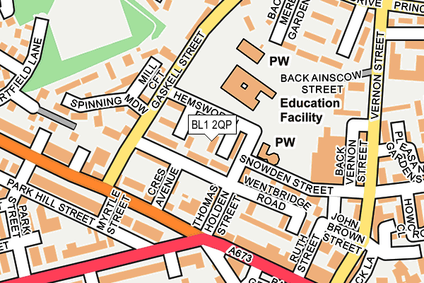 BL1 2QP map - OS OpenMap – Local (Ordnance Survey) BL1 2QP map - OS OpenMap – Local (Ordnance Survey)