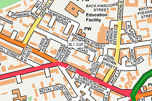 BL1 2QR map - OS OpenMap – Local (Ordnance Survey) BL1 2QR map - OS OpenMap – Local (Ordnance Survey)