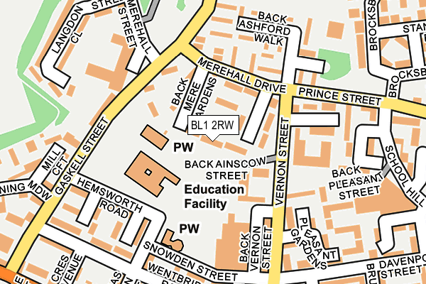 BL1 2RW map - OS OpenMap – Local (Ordnance Survey) BL1 2RW map - OS OpenMap – Local (Ordnance Survey)