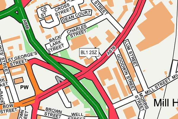 BL1 2SZ map - OS OpenMap – Local (Ordnance Survey) BL1 2SZ map - OS OpenMap – Local (Ordnance Survey)