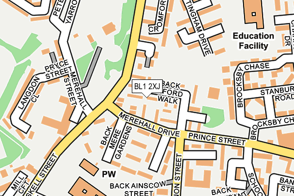 BL1 2XJ map - OS OpenMap – Local (Ordnance Survey) BL1 2XJ map - OS OpenMap – Local (Ordnance Survey)