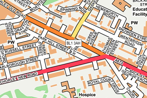 BL1 3AH map - OS OpenMap – Local (Ordnance Survey) BL1 3AH map - OS OpenMap – Local (Ordnance Survey)