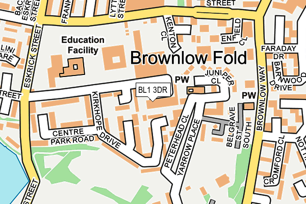 BL1 3DR map - OS OpenMap – Local (Ordnance Survey) BL1 3DR map - OS OpenMap – Local (Ordnance Survey)
