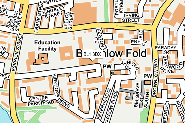 BL1 3DX map - OS OpenMap – Local (Ordnance Survey) BL1 3DX map - OS OpenMap – Local (Ordnance Survey)