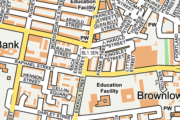 BL1 3EN map - OS OpenMap – Local (Ordnance Survey) BL1 3EN map - OS OpenMap – Local (Ordnance Survey)