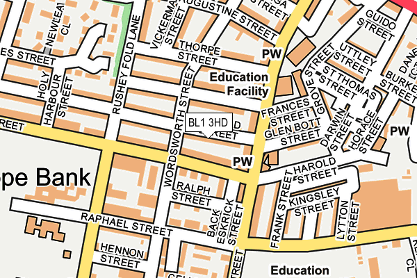 BL1 3HD map - OS OpenMap – Local (Ordnance Survey)