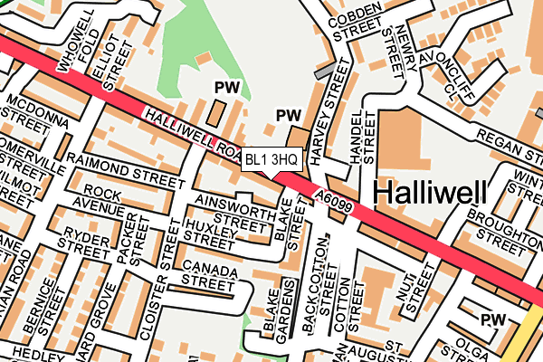 BL1 3HQ map - OS OpenMap – Local (Ordnance Survey) BL1 3HQ map - OS OpenMap – Local (Ordnance Survey)