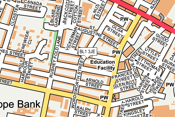 BL1 3JE map - OS OpenMap – Local (Ordnance Survey) BL1 3JE map - OS OpenMap – Local (Ordnance Survey)