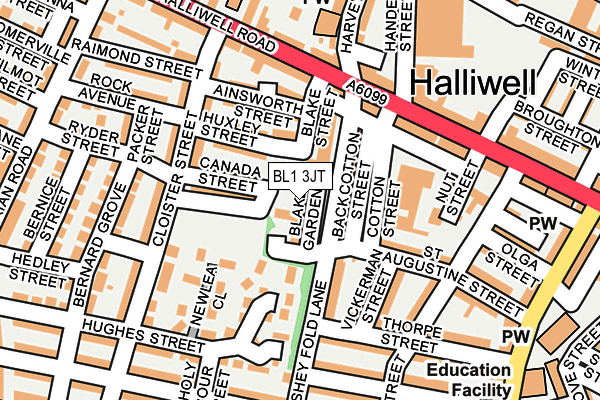 BL1 3JT map - OS OpenMap – Local (Ordnance Survey) BL1 3JT map - OS OpenMap – Local (Ordnance Survey)