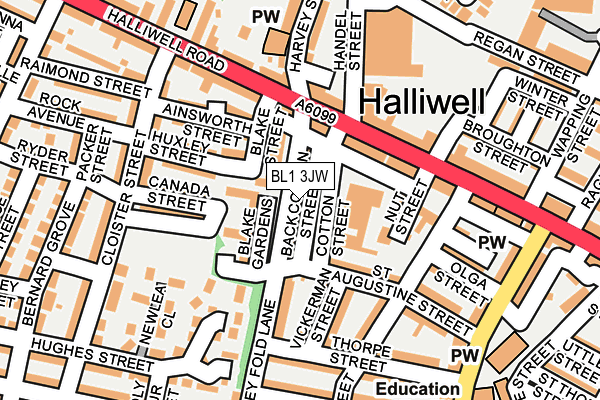 BL1 3JW map - OS OpenMap – Local (Ordnance Survey)