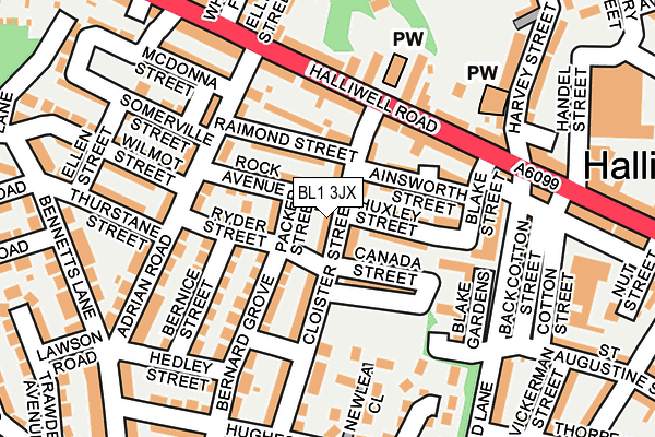 BL1 3JX map - OS OpenMap – Local (Ordnance Survey)