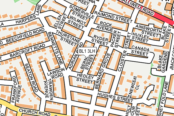 BL1 3LH map - OS OpenMap – Local (Ordnance Survey) BL1 3LH map - OS OpenMap – Local (Ordnance Survey)