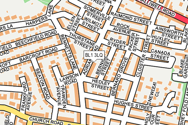 BL1 3LQ map - OS OpenMap – Local (Ordnance Survey) BL1 3LQ map - OS OpenMap – Local (Ordnance Survey)