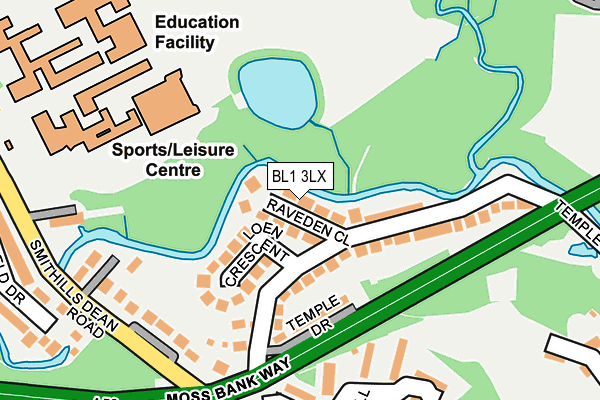 BL1 3LX map - OS OpenMap – Local (Ordnance Survey)
