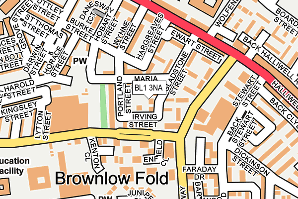 BL1 3NA map - OS OpenMap – Local (Ordnance Survey) BL1 3NA map - OS OpenMap – Local (Ordnance Survey)