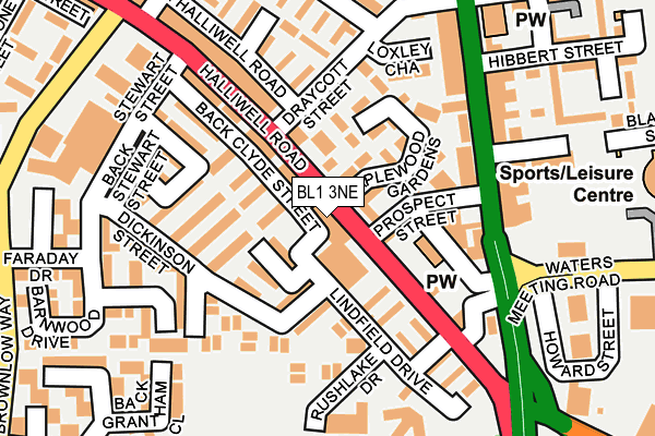 BL1 3NE map - OS OpenMap – Local (Ordnance Survey) BL1 3NE map - OS OpenMap – Local (Ordnance Survey)